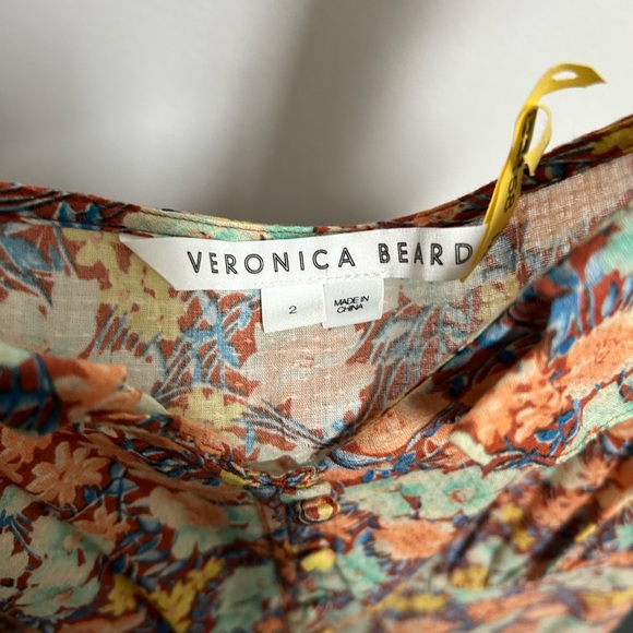 VERONICA BEARD floral-print cotton Malgosia Dress in Multi Sz S- 2 - Picture 5 of 8